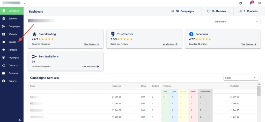 Trustmatrics Dashboard