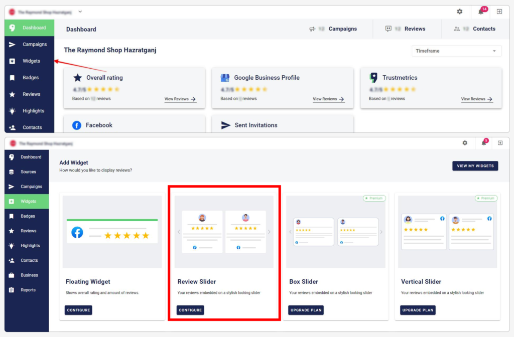 Review Slider Widget