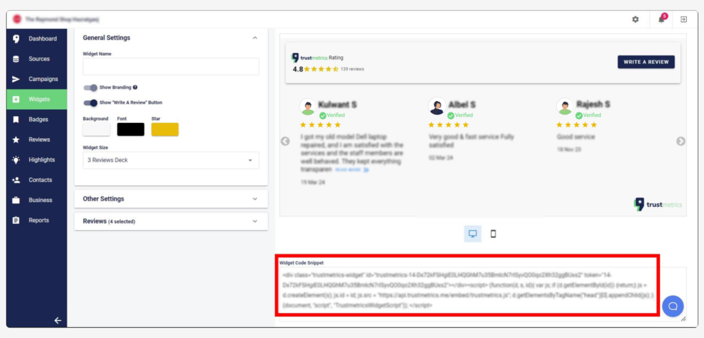 Review Slider
