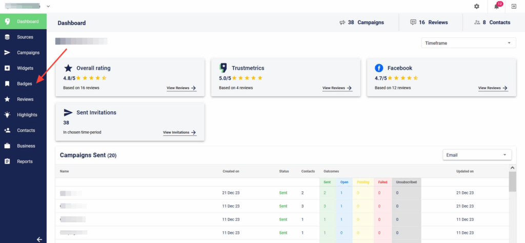 review badges